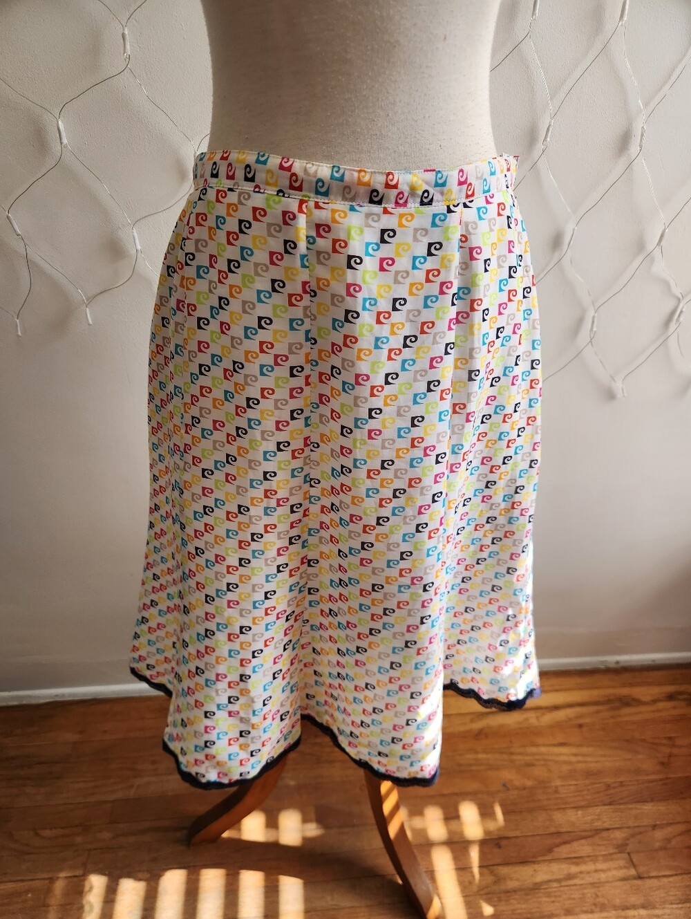 Vintage Pierre Cardin Colorful Logo Splash Graphic Print Skirt • Tagged 12